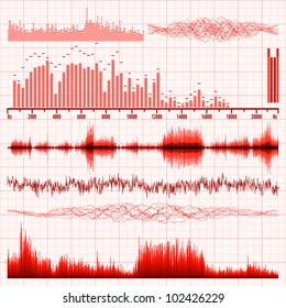 Sound waves set. Music background. EPS 8 vector file included