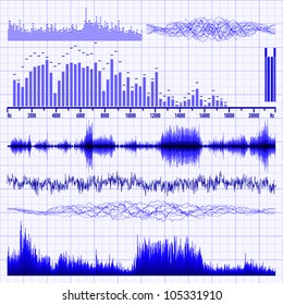 Sound waves set. Music background. EPS 8 vector file included