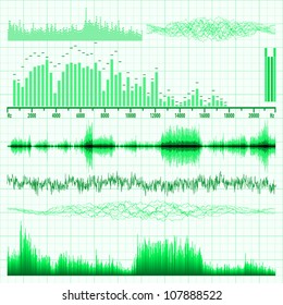 Sound waves set. Music background. EPS 8 vector file included