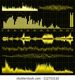 Sound waves set. Music background. EPS 8 vector file included