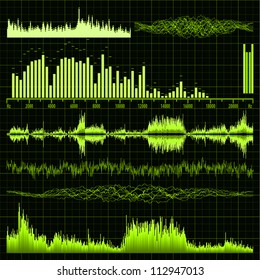 Sound waves set. Music background. EPS 8 vector file included