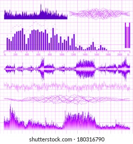 Sound waves set. Music background. EPS 10 vector