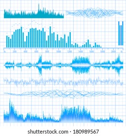 Sound waves set. Music background. EPS 10 vector file included
