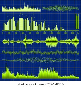 Sound waves set. Music background. EPS 10 vector file included