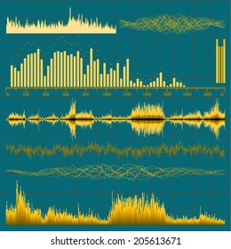 Sound waves set. Music background. EPS 10 vector file included