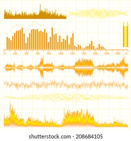 Sound waves set. Music background. EPS 10 vector file included