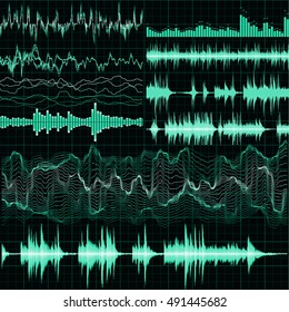 Sound waves set. Music background. EPS 10 vector file included