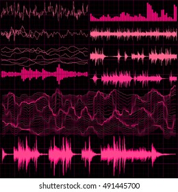 Sound waves set. Music background. EPS 10 vector file included