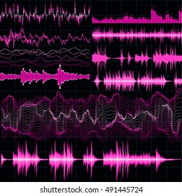 Sound waves set. Music background. EPS 10 vector file included