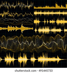 Sound waves set. Music background. EPS 10 vector file included