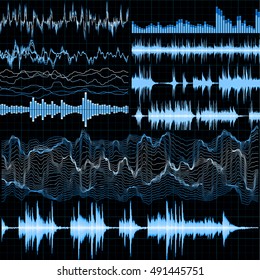 Sound waves set. Music background. EPS 10 vector file included