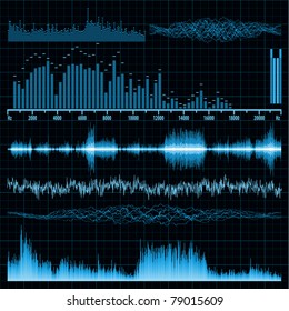 Sound waves set. Music background. EPS 8 vector file included