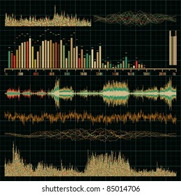 Sound waves set. Music background. EPS 8 vector file included