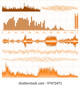 Sound waves set. Music background. EPS 8 vector file included