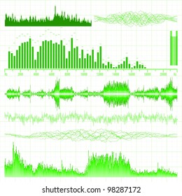 Sound waves set. Music background. EPS 8 vector file included