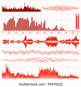 Sound waves set. Music background. EPS 8 vector file included