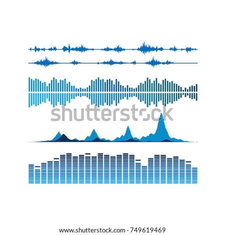Sound waves set. Music background. EPS 10 vector file included