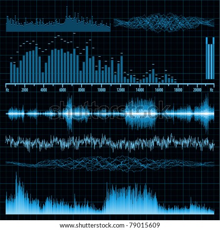 Sound waves set. Music background. EPS 8 vector file included