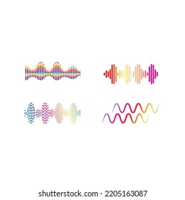 Sound waves set vector illustration icon design