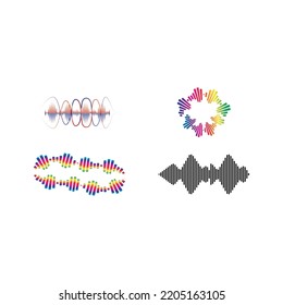 Sound waves set vector illustration icon design