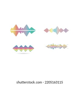 Sound waves set vector illustration icon design