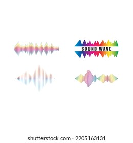 Sound waves set vector illustration icon design