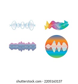 Sound waves set vector illustration icon design