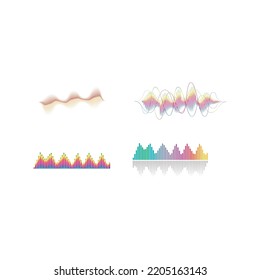 Diseño de iconos de ilustración de conjunto de ondas de sonido