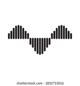 sound waves shapes icon over white background, vector illustration