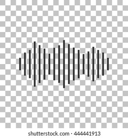 Sound waves sign. Dark gray icon on transparent background.