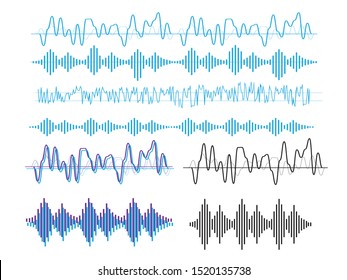 Sound waves sign and symbol in flat style