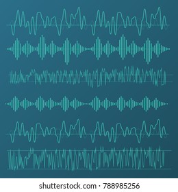 Sound waves sign and symbol in flat style