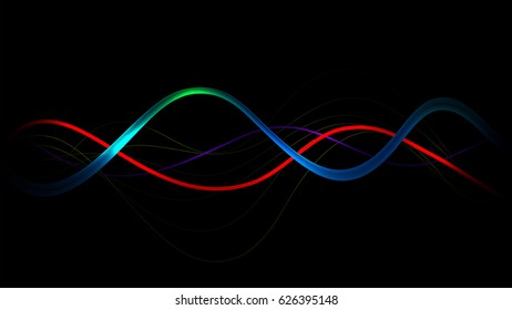 Sound waves signal vector background illustration