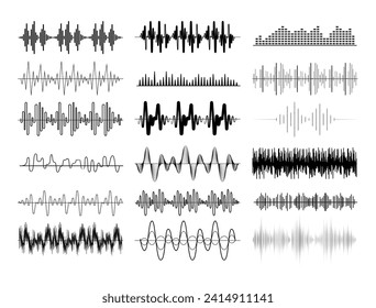 Sound waves silhouette vector art