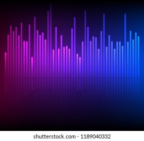 Sound waves vector abstract - graphic equalizer vector background for different joyful events. Illustration eps 10 can be used, music brochure layout page, cover magazine, booklet