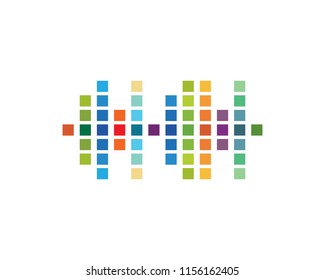 Sound waves vector illustration design template
