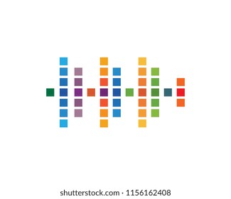 Sound waves vector illustration design template