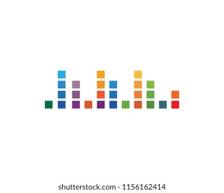 Sound waves vector illustration design template