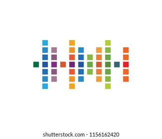 Sound waves vector illustration design template