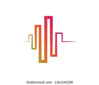 Sound waves vector illustration design template