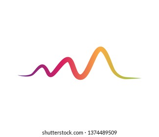 Sound waves vector illustration design template