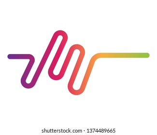 Sound waves vector illustration design template