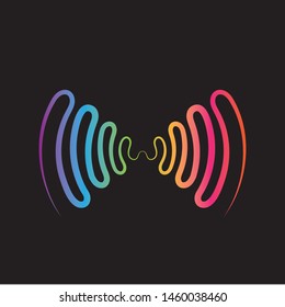 Sound waves vector illustration design template