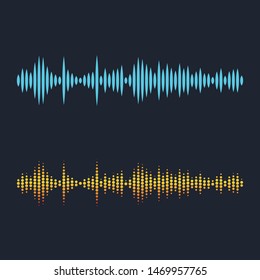 Sound waves vector illustration design template