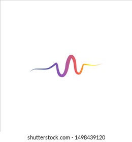 Sound waves vector illustration design template. Audio wave logo design