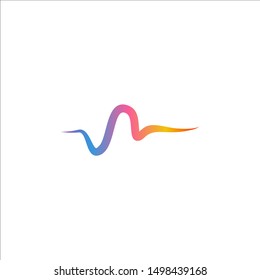 Sound waves vector illustration design template. Audio wave logo design