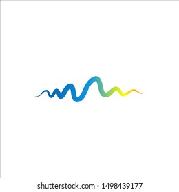 Sound waves vector illustration design template. Audio wave logo design