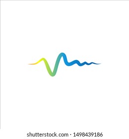 Sound waves vector illustration design template. Audio wave logo design