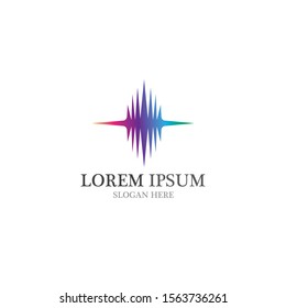 Sound waves vector illustration design template