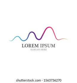 Sound waves vector illustration design template